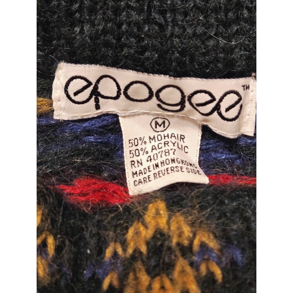 VTG 80s Fall Pattern 50% MOHAIR SWEATER WOMEN sz M Core Natural Fiber Snowflake - Picture 7 of 10